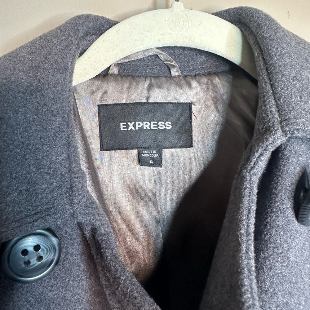 Express Charcoal Buttoned Coat - image 3